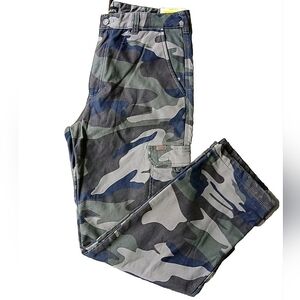 NWT Stanley camouflage cargo fleece lined pants mens size 34x32
